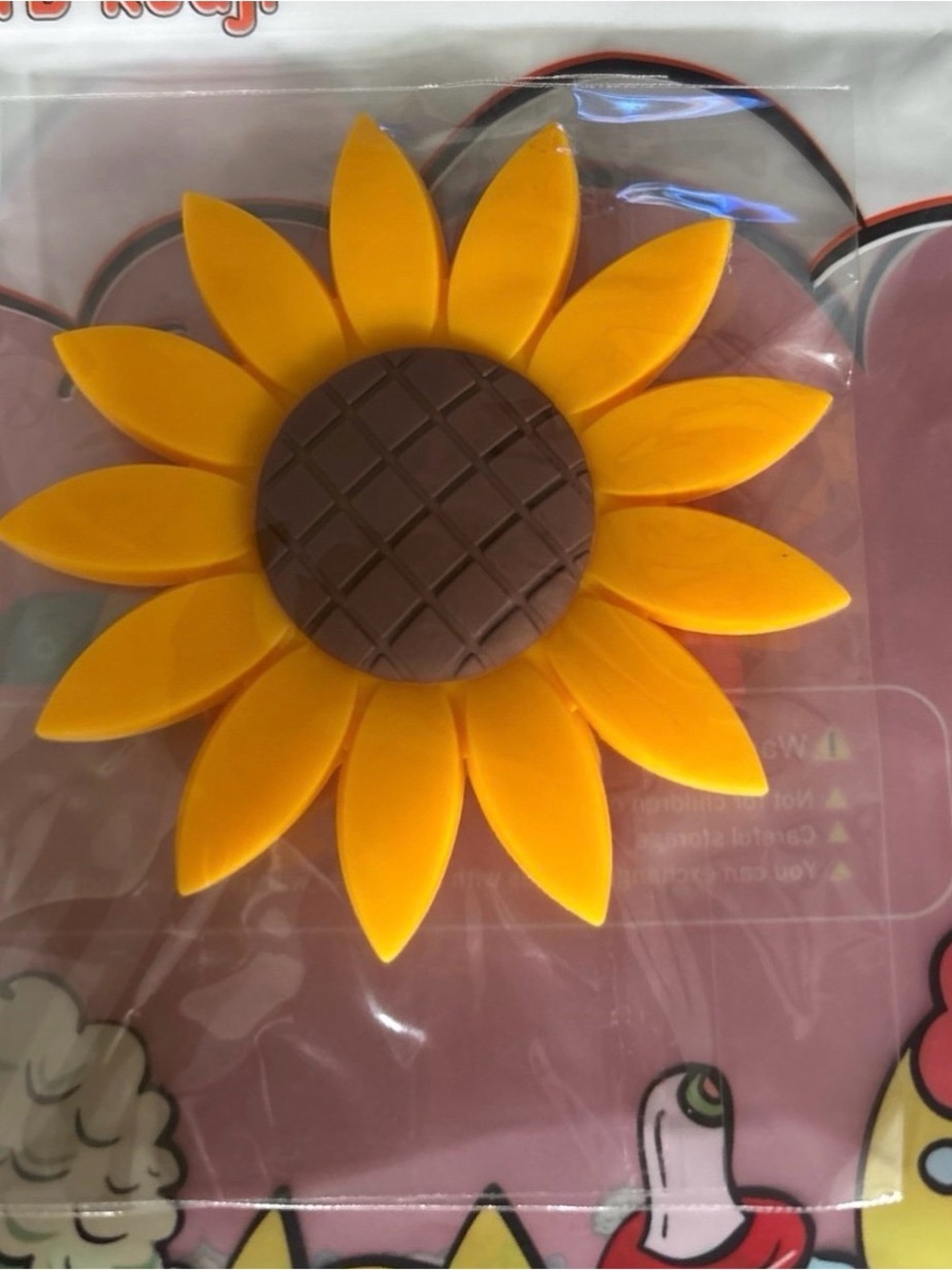 Sunflower Silicone Bogg bag charm- Bright Yellow